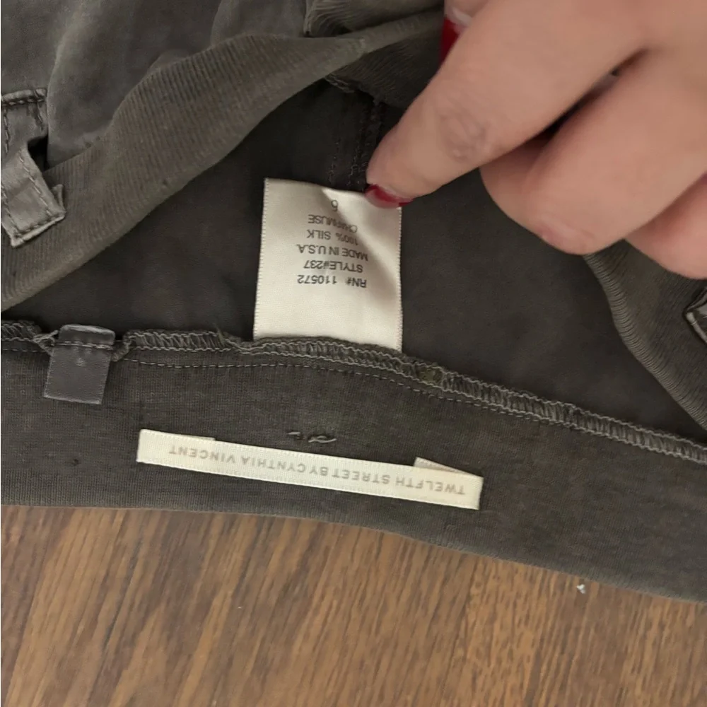 Twelfth Street by Cynthia Vincent 100% Silk Pants Size 6 - Picture 3 of 5